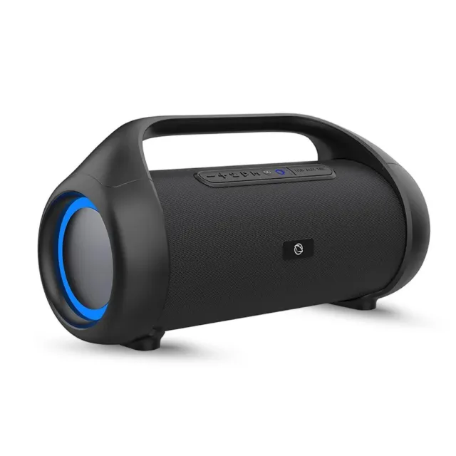 Manta SPK310 leistungsstarker 90W RMS tragbarer Bluetooth Lautsprecher mit LED Licht - schwarz