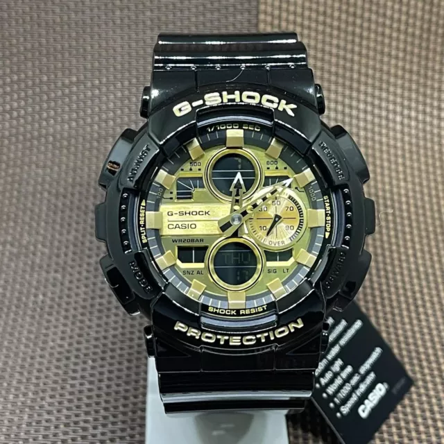 Reloj Casio G-Shock GA-140GB-1A1 con acabado en negro brillante y detalles...