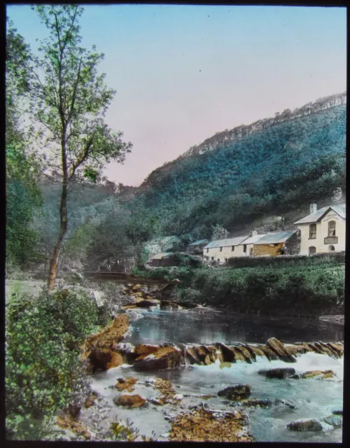 Glass Magic Lantern Slide ROCK FORD NEAR LYNMOUTH C1910 PHOTO DEVON