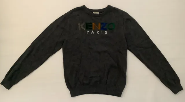 Kenzo Kids Logo Longsleeve Gray Sweater Size 14