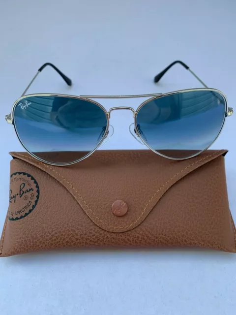 Ray-Ban Aviator Sunglasses 003/32 RB3025 58m Silver Frame & Grey Gradient Lenses