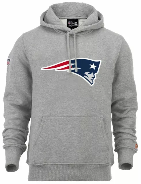 New Era - NFL Logo Squadra New England Patriots Felpa con Cappuccio - Grigio