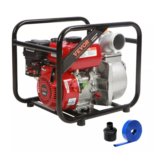 VEVOR Gasoline Engine Water Pump Gas Powered Water Transfer Pump 3" 7HP 4-Stroke