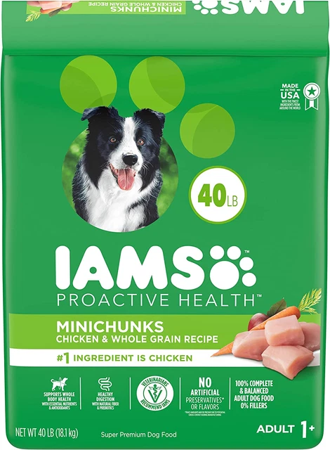 Adult Minichunks Small Kibble High Protein Dry Dog with Real Chicken, 40 Lb. Bag