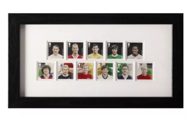 Football Heroes Royal Mail 11 Framed Stamps Bobby Moore George Best B Charlton 2