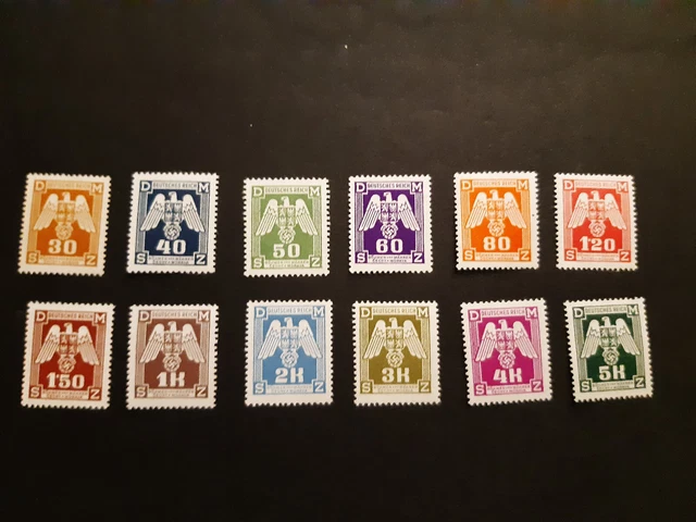 12 Marken Deutsches Reich Böhmen und Mähren Dienstmarken postfrisch