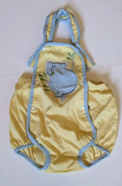 NWT Vintage Carter's KOALA ROMPER Yellow Outfit Blue Summer NOS Boys Girls 12M