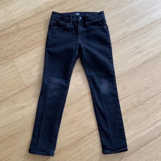 Gap Kids Boys Dark Black Stretch Skinny Adjustable Denim Jeans Size 10