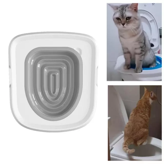 cat toilet training kit litter box mat kitty Gray