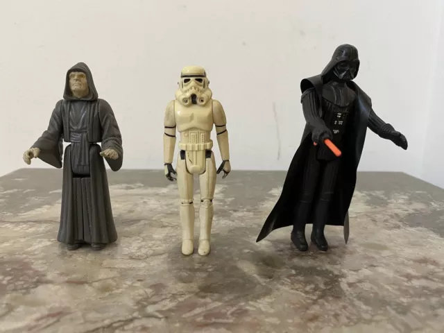 Star Wars Vintage Lot 3 Figurines Dark Side 1977 1984 Kenner Loose Bon État !