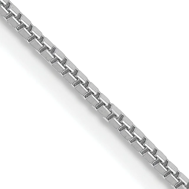 14K White Gold .95mm Box Chain Necklace Jewelry 16"