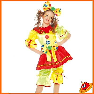 Costume Carnevale Ragazza Bambina da Clown Pagliaccio  Tg 7-12 anni