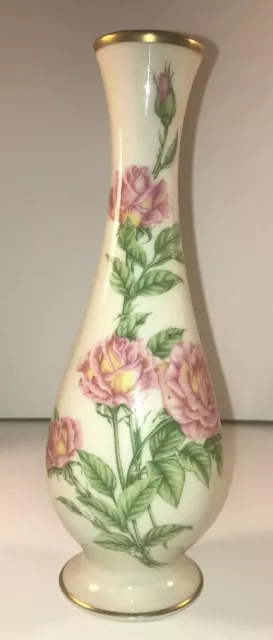 Vintage Lenox Mothers Day 1986 Vase Limited Edition Fine Ivory Roses Gold Trim