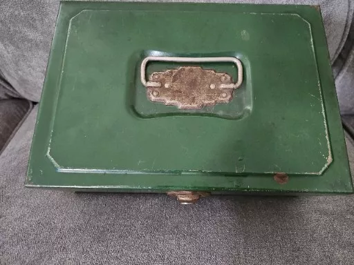 Vintage Union Steel Wilco Security Box Olive Green metal USA