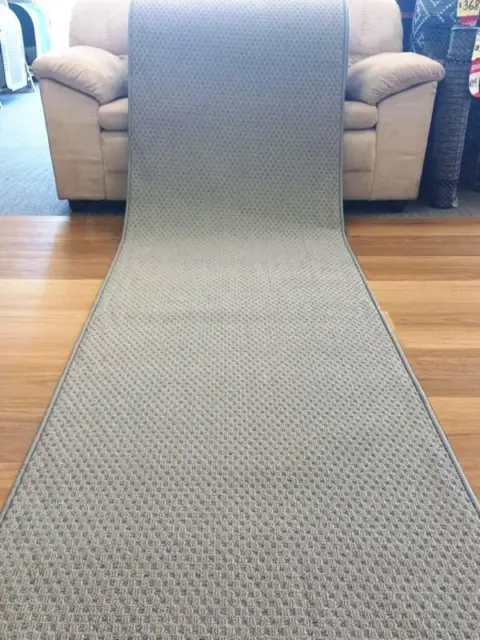 Carpet Hall Runner 80cm wide By the Meter Plain Silver Grey Rubber Backed