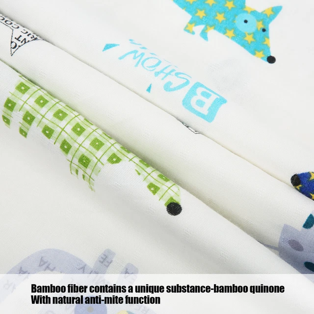 (Happy Fox)Baby Bath Towel Baby Swaddle Blanket Wrap Bamboo Fiber Unisex Cute