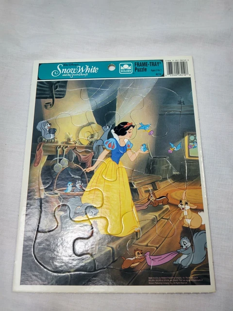 VINTAGE WALT DISNEY’S Snow White Seven Dwarfs Frame Tray Puzzle 11x8.5 ...