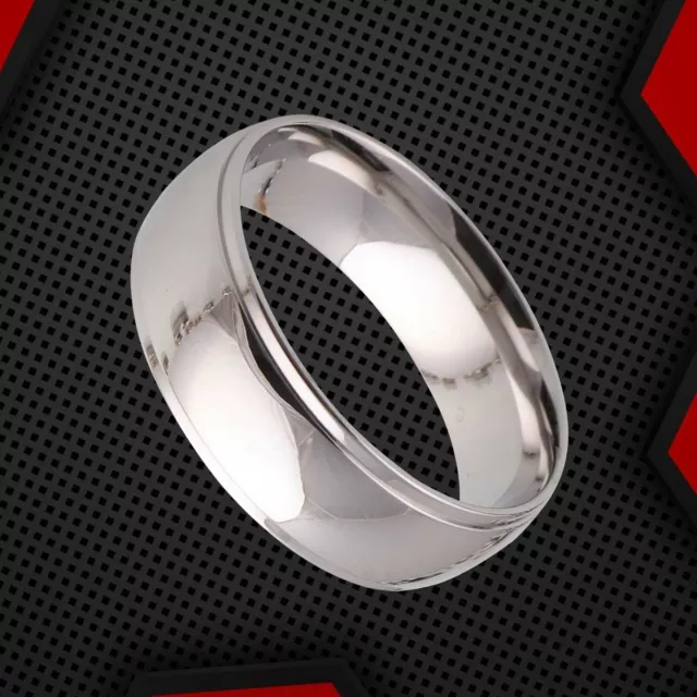 Men's Wedding Engagement Anniversary Band Ring 18Ct White Gold Plating Titanium