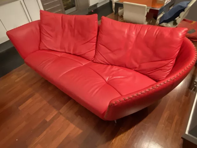 Rare, Designer Vintage De Sede Leather Sofa
