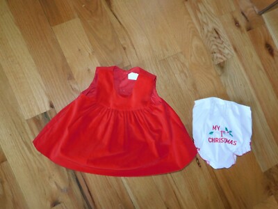 Philippines Red Velvet Baby Dress Alexis My 1st Christmas Diaper Cover Vintage