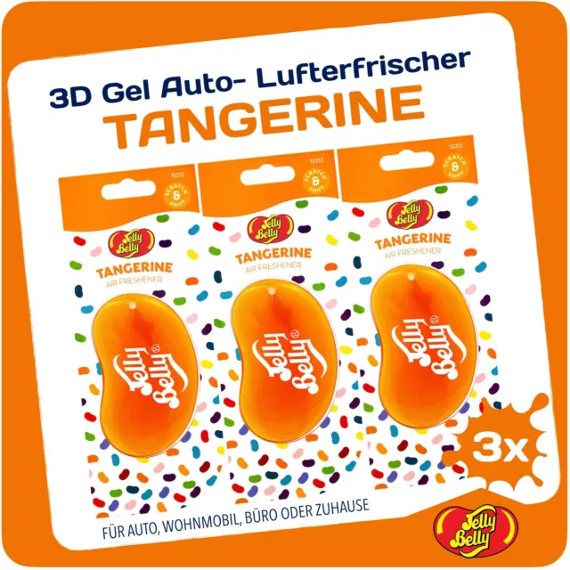 3x Jelly Belly 3D Gel Lufterfrischer 18g Autoduft Duftbaum Tangerine