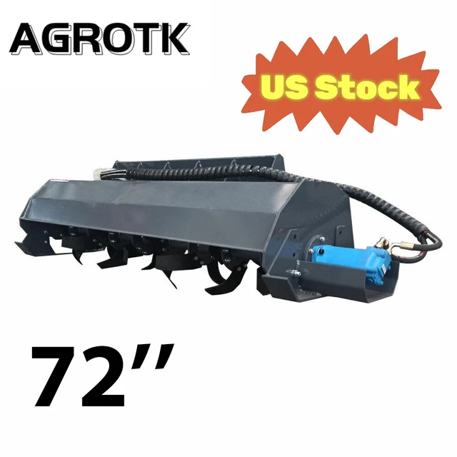 72" Skid Steer Rotary Tiller Quick Attach Attachment
