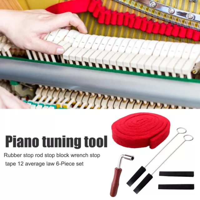 6Pcs Piano Tuning Lever Tools Kit MuteHammer DIY Set Piano Parts Accessories Hot