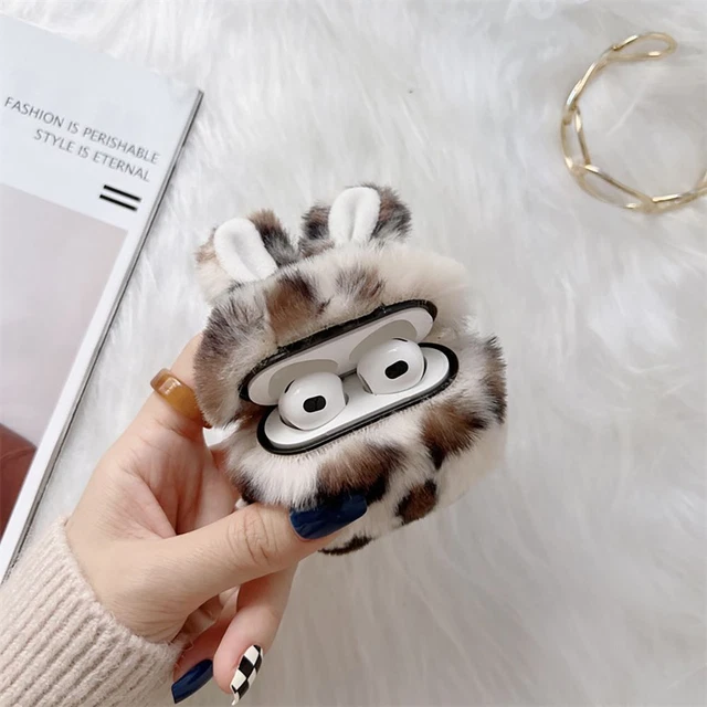 Protecteur Peluche Couverture de cas Oreilles de lapin For AirPods 1/2/3 Pro