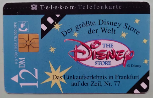 Telefonkarte S 139 10.93  Disney Store, Frankfurt, gebraucht, unbeschädigt