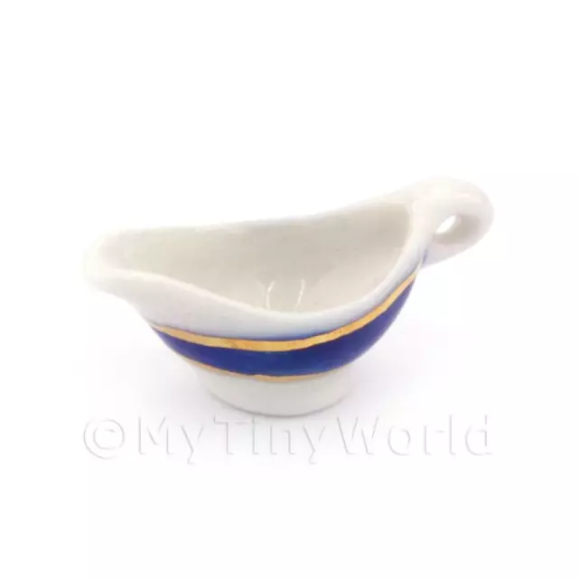 Miniatura para Casa de Muñecas Azul Y Oro Metálico Salsa Barco