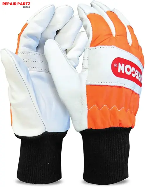 Oregon Chainsaw Left-Hand Protection Leather Gloves safety Large (Size 10)