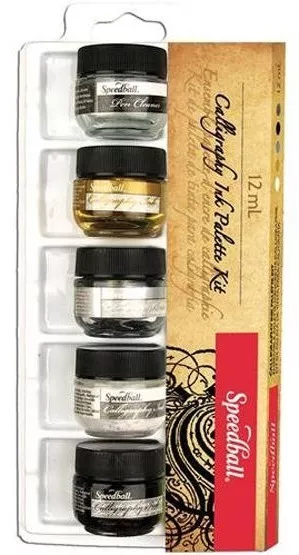 Speedball  Calligraphy Ink - Pigmented Acrylic Ink - 5 Colour Set