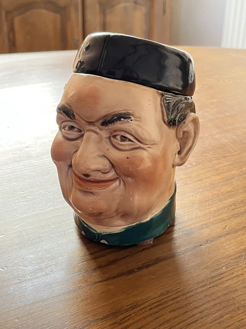 Ancien Pot à Tabac En Porcelaine Allemande Conte & Boehme – Buste Tête Finition Mate – Rare
