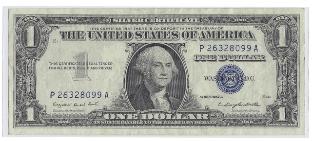 Fr.1620 1957A $1 Silver Certificate Smith/Dillon PA Block