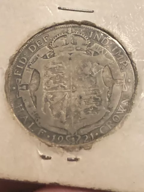 1921 Great Britain 1/2 Crown - Silver Coin - George V - Half Crown