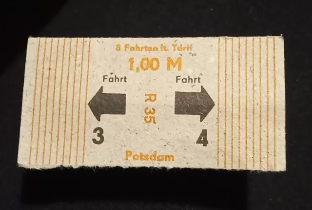 Fahrkarte Fahrschein Potsdam Straßenbahn Bahn Bus DDR