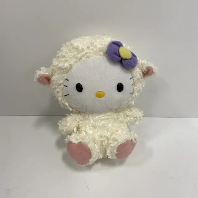 Ty Beanie Babies Sanrio Hello Kitty Lamb Suit plush 6” stuffed Sheep purple bow