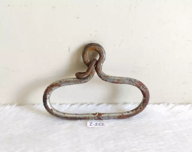 Vintage Rare Victorian Iron Wall Hook Hanger Rich Patina Decorative I-252