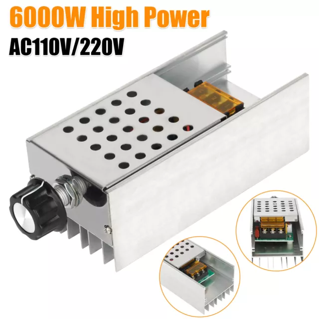 AC 110-220V 6000W SCR Motor Speed Controller Voltage Regulator Dimmer Thermostat