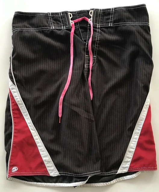 Billabong Swim Trunks Adult 33 Black Red White Mens Board Shorts Bathing Suit