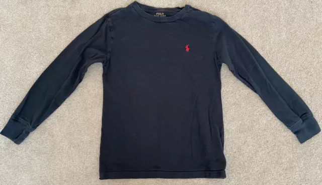 Ralph Lauren Black Long Sleeve T-shirt - 8yo