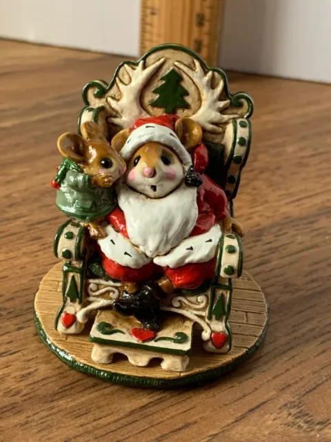 RARE Wee Forest Christmas Sitting on Santa's knee 1995 Annette Petersen