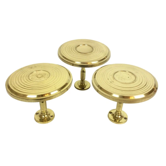 Brass Curtain Tie Backs Set of 3 Round 4.5 inch Shiny Wall Decor India