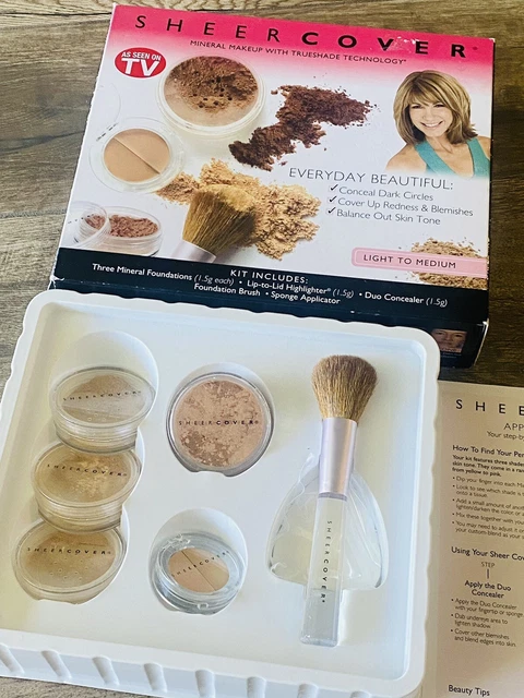 SHEER COVER KIT NEW SEALED Duo Concealer Mineral  Highlighter Foundation ￼~ RARE
