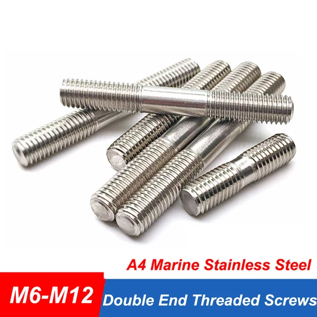Doppelend-Gewindestange Edelstahl 316 A4 - M6 Bis M12 Kopflose Stehbolzen 5 Stück