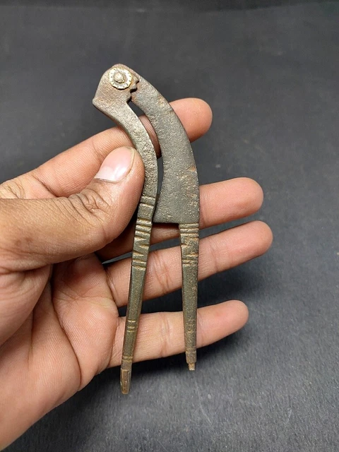 Antique Brass Work Cut Design Betel Nut Cutter Sarota Old Hand Forged
