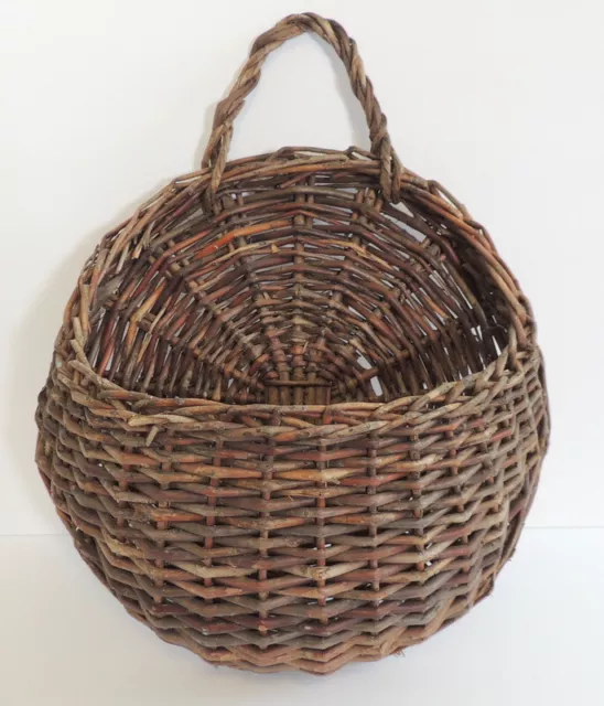 Vintage Wall Door Pocket Wicker Basket Farmhouse CottageCore Decor 20" x 15"