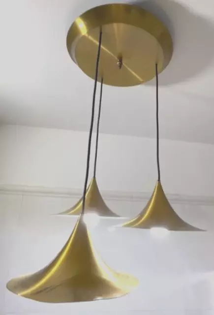 lampadario LAMPADA sospensione oro semi Design Fog Mørup ORIG. ANNI 60 3