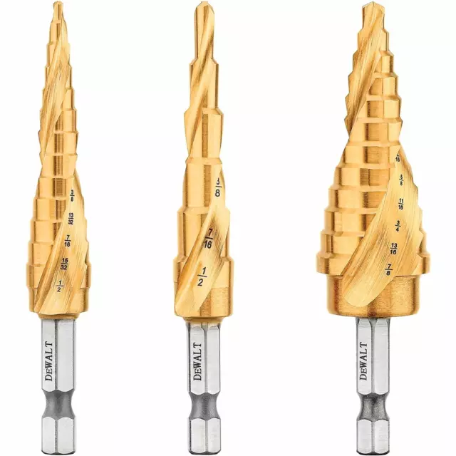 Dewalt Dwa1790Ir Dewalt 3Pc Step Drill Bit Set