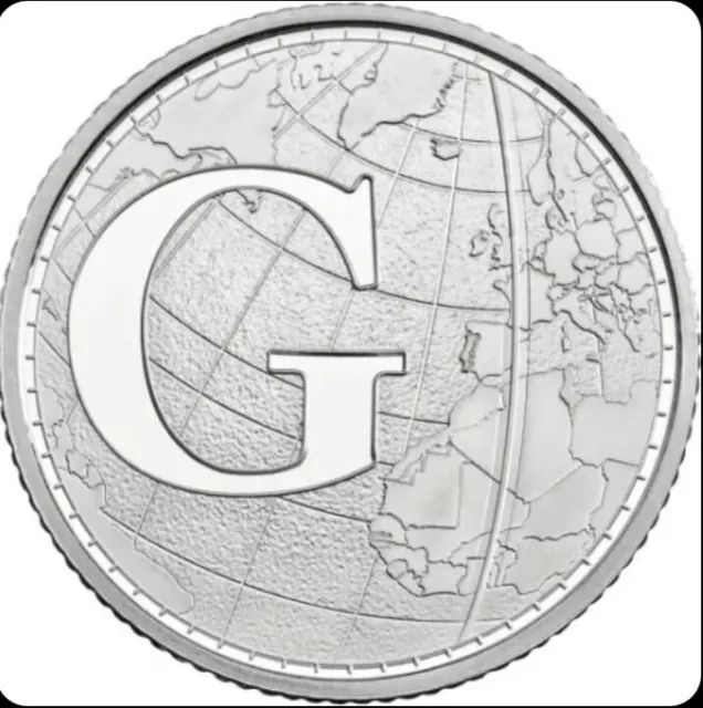 2018 Letter G 10p piece from 10 pence A-Z Alphabet Collection